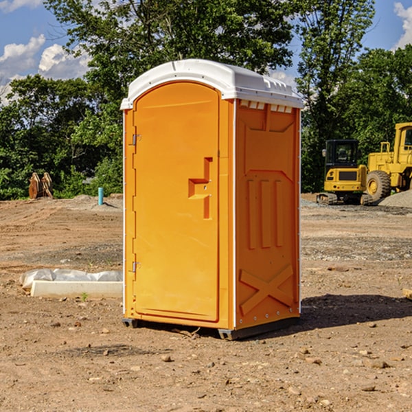 how often are the portable restrooms cleaned and serviced during a rental period in Gregg PA